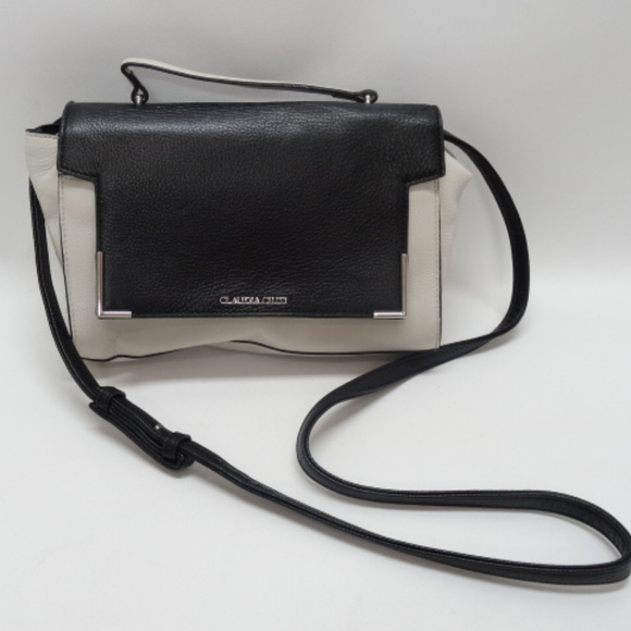 Claudia Ciuti Handbags - Claudia Ciuti Black/Ivory Leather Shoulder Bag